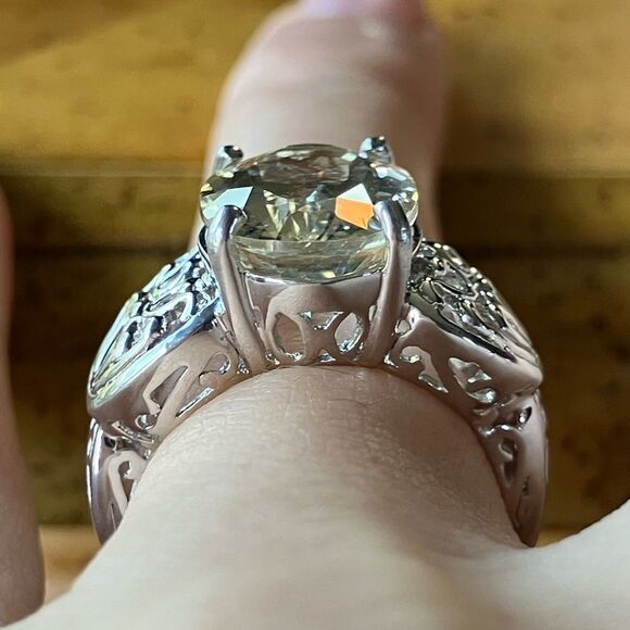 Yellow Labradorite Sterling Silver Ring Size 5.75 - Picture 2 of 9